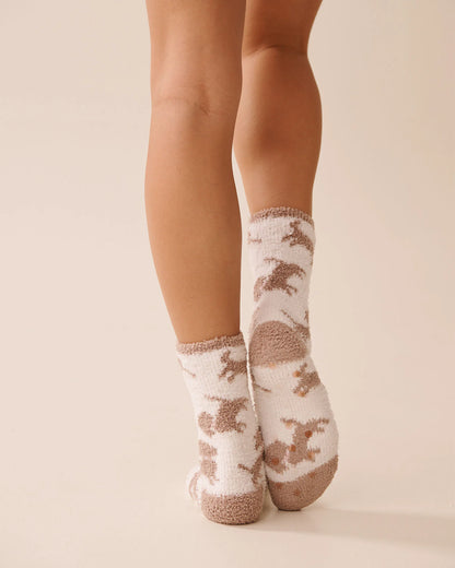 La Vie en Rose_Snow White &amp; Goat Dachshund_Plush Raccoon Socks_40700417_P10527_02