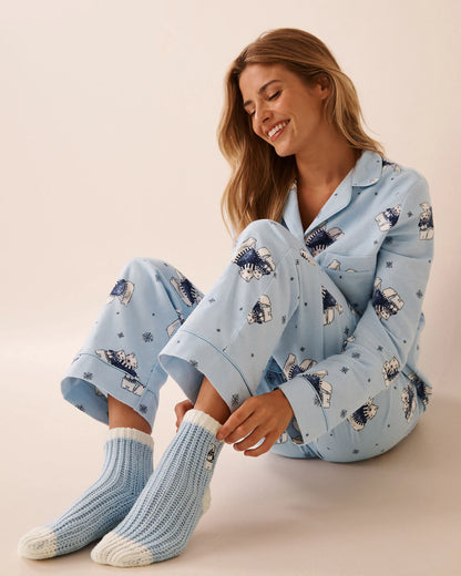 La Vie en Rose_Cashmere Blue_Embroidered Gingerbread Socks_40700423_40248_04