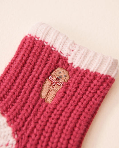 La Vie en Rose_Carmine_Embroidered Cat Socks_40700423_60190_01