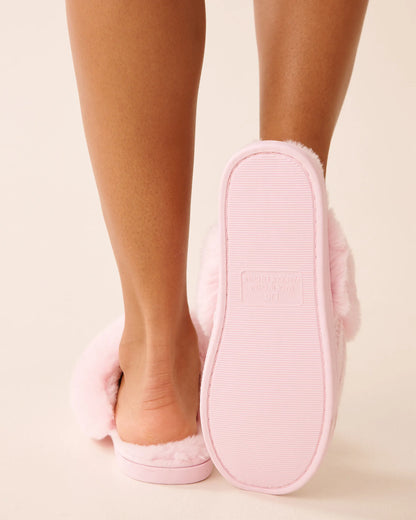 La Vie en Rose_Cherry Blossom_Cable Knit and Faux Fur Slippers_40700429_60074_02