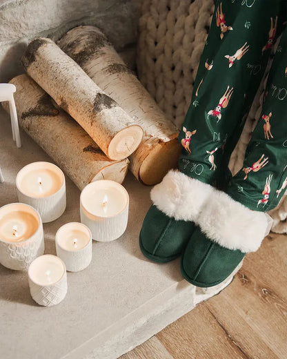 La Vie en Rose_Botanical Garden_Faux Suede and Faux Fur Slippers_40700431_30140_01