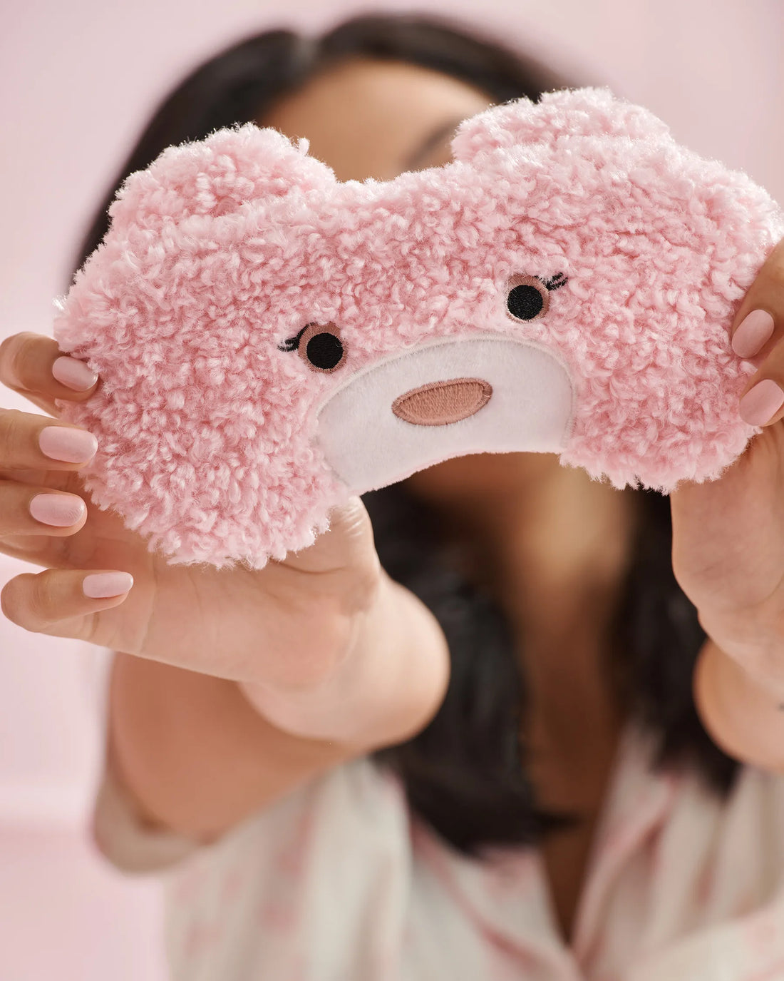 La Vie en Rose Tickled Pink Women Teddy Bear Sleep Mask SKU: 40700451_60229 Image 02