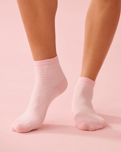 La Vie en Rose_Tickled Pink Stripes_Gingham Ribbed Socks_40700455_P60460_03
