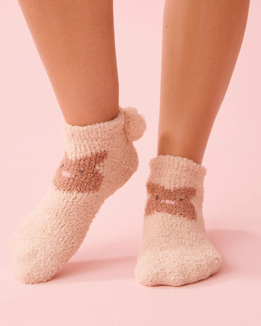 La Vie en Rose Shifting Sand Women Rabbit Print Pompom Soft Plush Socks SKU: 40700456_20004 Image 01