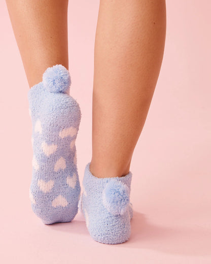 La Vie en Rose Windsurfer Big Hearts Women Heart Print Pompom Soft Plush Socks SKU: 40700456_P40540 Image 02