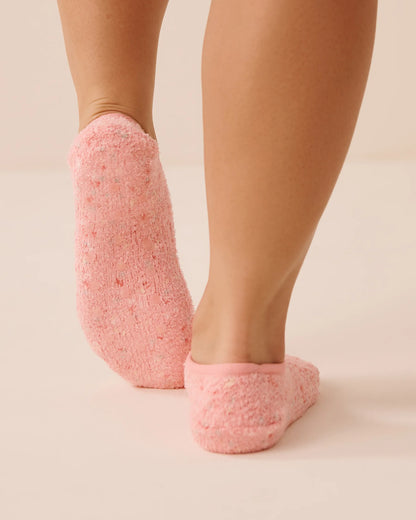 La Vie en Rose Pink Icing Segment Dyeing Women Chenille Slipper Grip Socks SKU: 40700463_P60474 Image 02