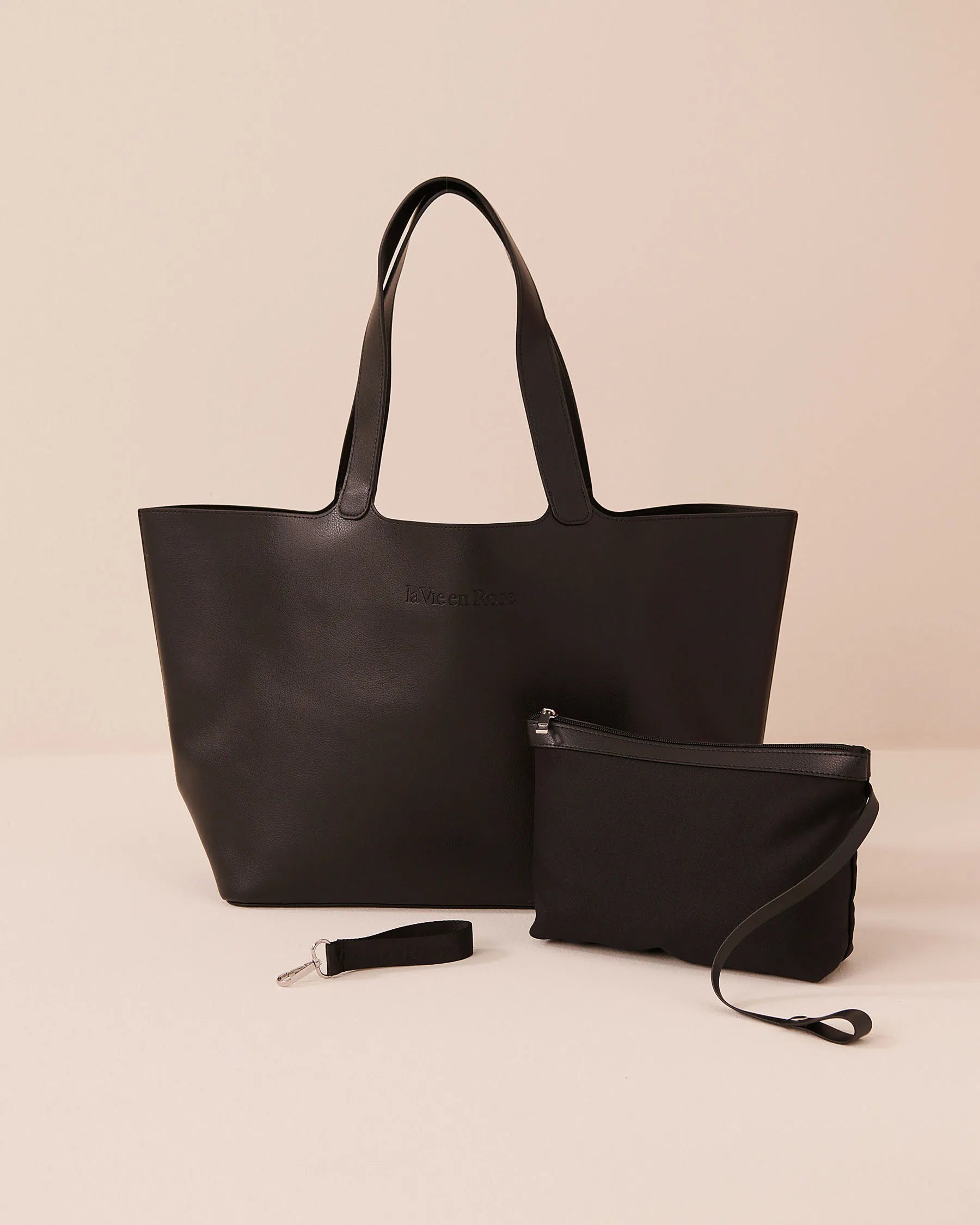 La Vie en Rose Black Beauty Women Faux Leather Tote Bag SKU: 40700467_00001 Image 03