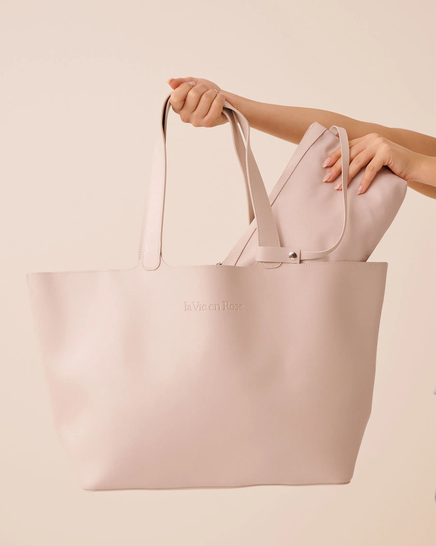 La Vie en Rose Pumice Stone Women Faux Leather Tote Bag SKU: 40700467_00041 Image 02
