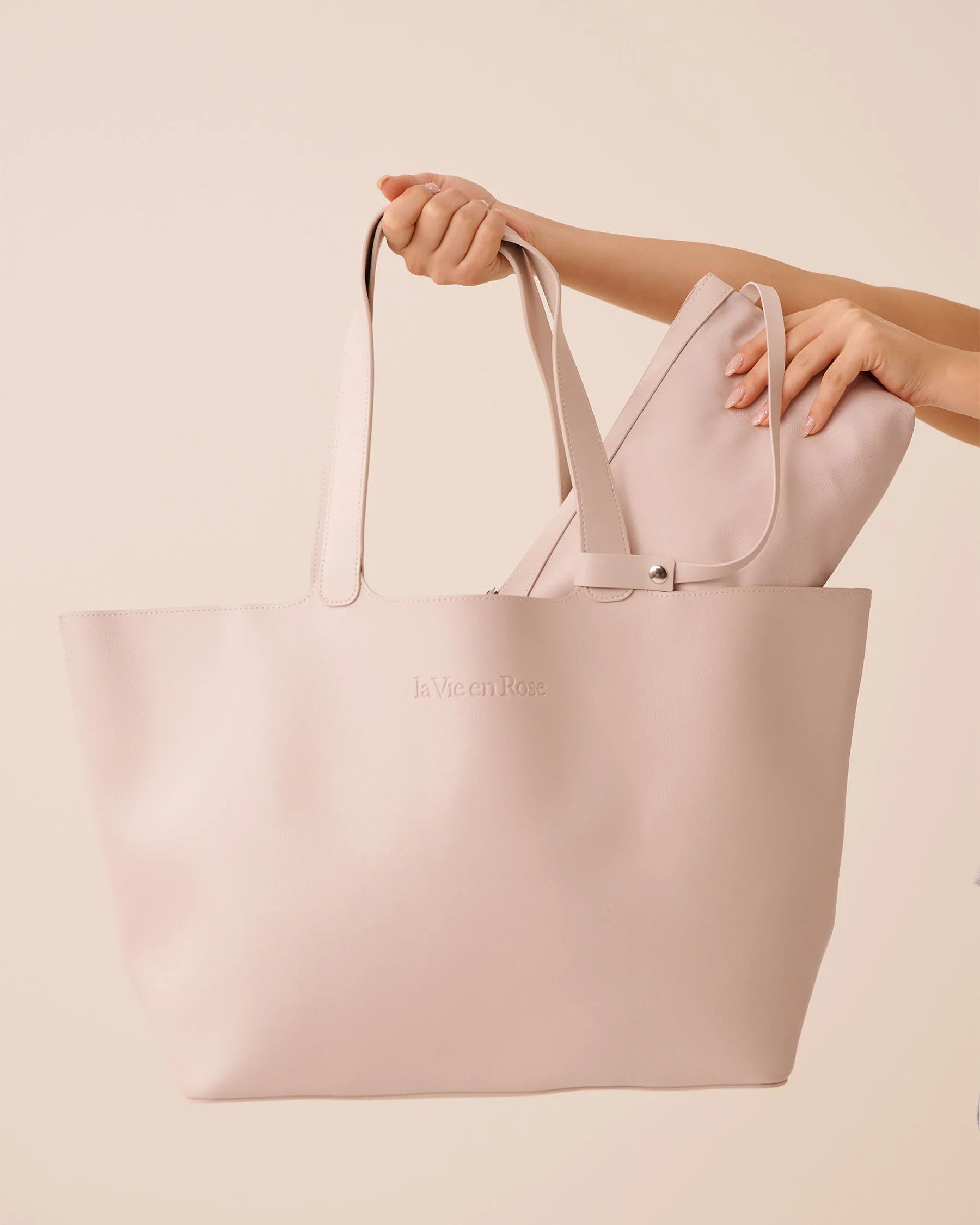 La Vie en Rose Pumice Stone Women Faux Leather Tote Bag SKU: 40700467_00041 Image 02