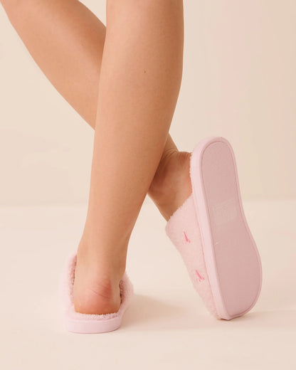 La Vie en Rose Festival Bloom Women Lobster Embroidered Curly Fur Slippers SKU: 40700474_60244 Image 02