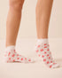 La Vie en Rose Snow White Hibiscus Women Hibiscus Pointelle Ankle Socks SKU: 40700475_P10608 Image 01