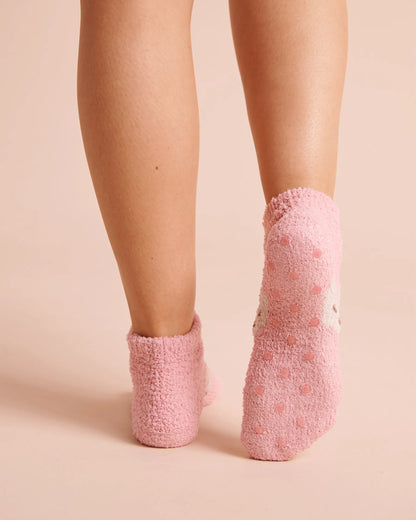 La Vie en Rose Pink Nectar Cat Women Plush Cat Socks SKU: 40700484_P60511 Image 02