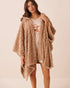 La Vie en Rose Almondine Women Leopard Soft Plush Hooded Cape SKU: 40700487_20130 Image 01