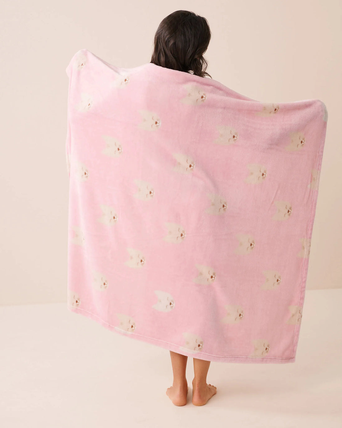 La Vie en Rose Pink Nectar Cat Women Cat Print Soft Plush Blanket SKU: 40700490_P60511 Image 02