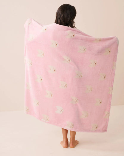 La Vie en Rose Pink Nectar Cat Women Cat Print Soft Plush Blanket SKU: 40700490_P60511 Image 02