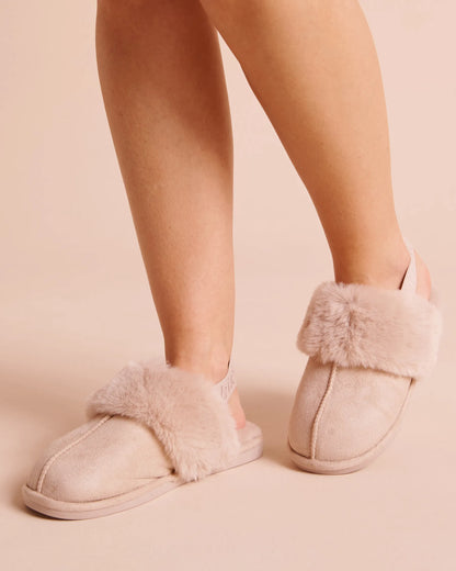 La Vie en Rose Mushroom Women Faux Suede Slippers with Ankle Elastic Band SKU: 40700497_20011 Image 01