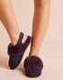 La Vie en Rose Plum Perfect Women Faux Suede Slippers with Ankle Elastic Band SKU: 40700497_50103 Image 01