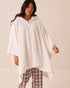 La Vie en Rose Snow White Cable Women Leopard Soft Plush Hooded Cape SKU: 40700503_P10345 Image 01