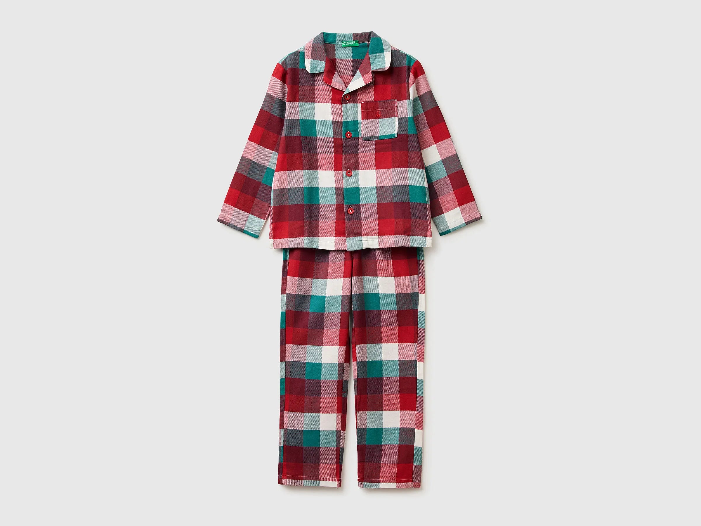 Benetton_Red_Flannel Tartan Pyjamas_40EP0P009_906_01