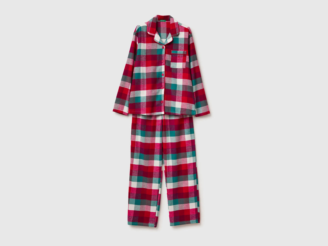 Benetton_Red_Flannel Christmas Tartan Pyjamas_40EP3P00W_906_01