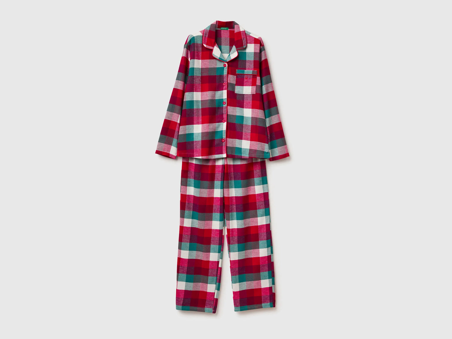 Benetton_Red_Flannel Christmas Tartan Pyjamas_40EP3P00W_906_01