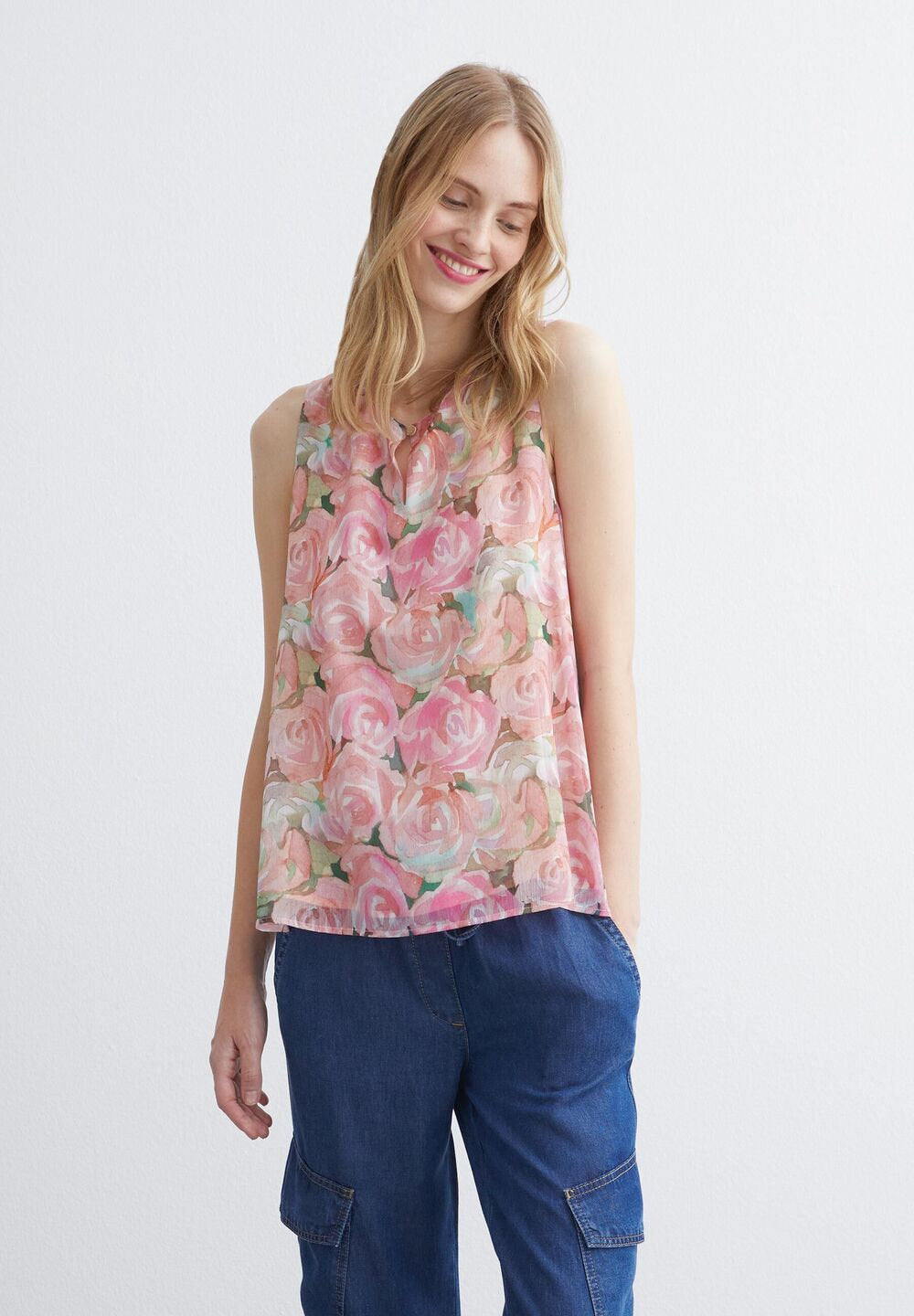 Blouse Top In Rose Print_41042066_4835_01