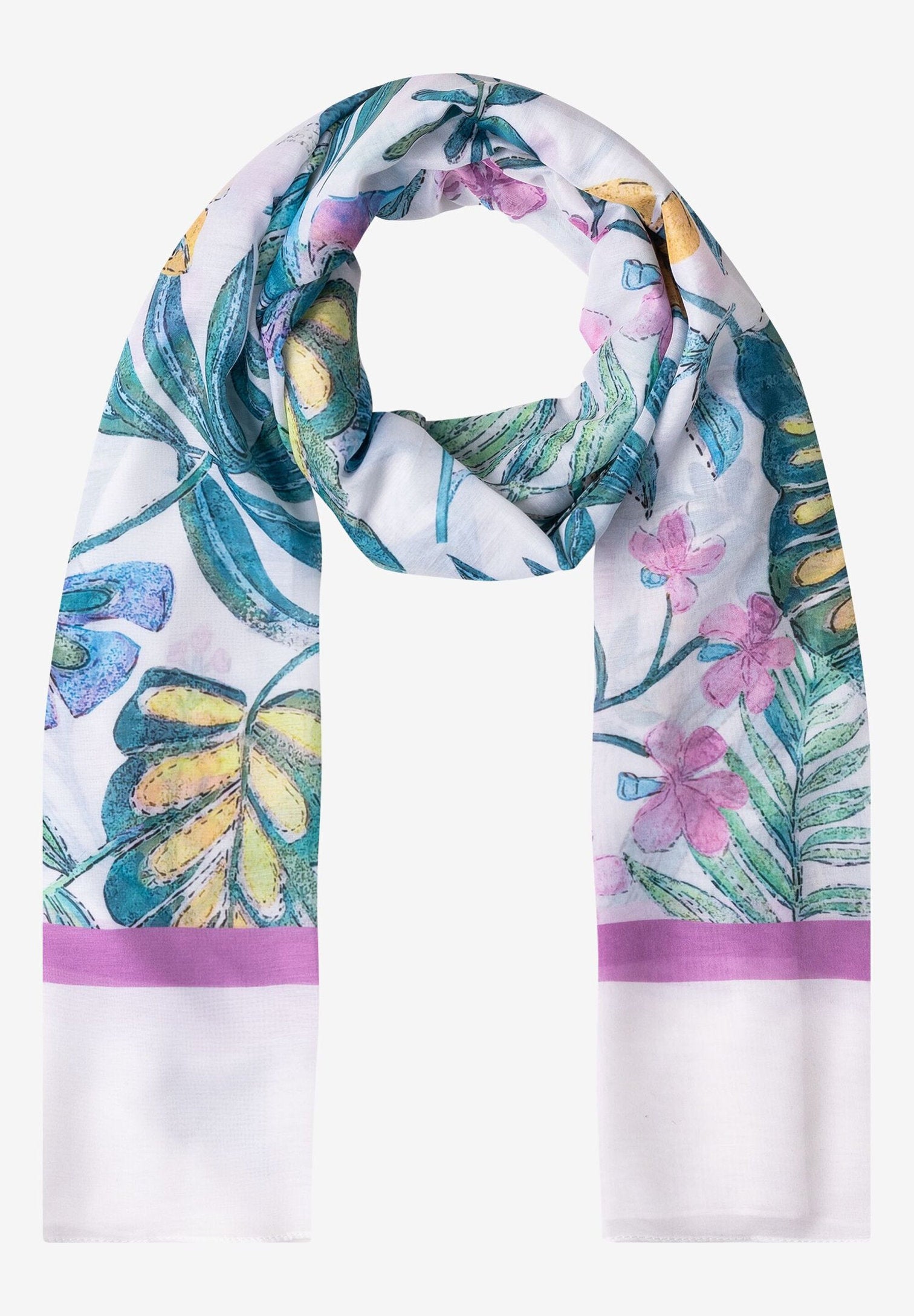 Leaf Print Light Scarf_41059002_5210_02