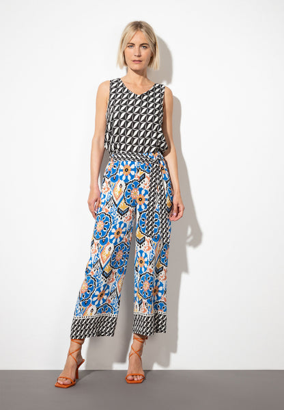 Ornament Print Flowing Pull-On Trousers_41064050_5331_01