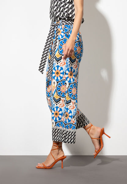 Ornament Print Flowing Pull-On Trousers_41064050_5331_03