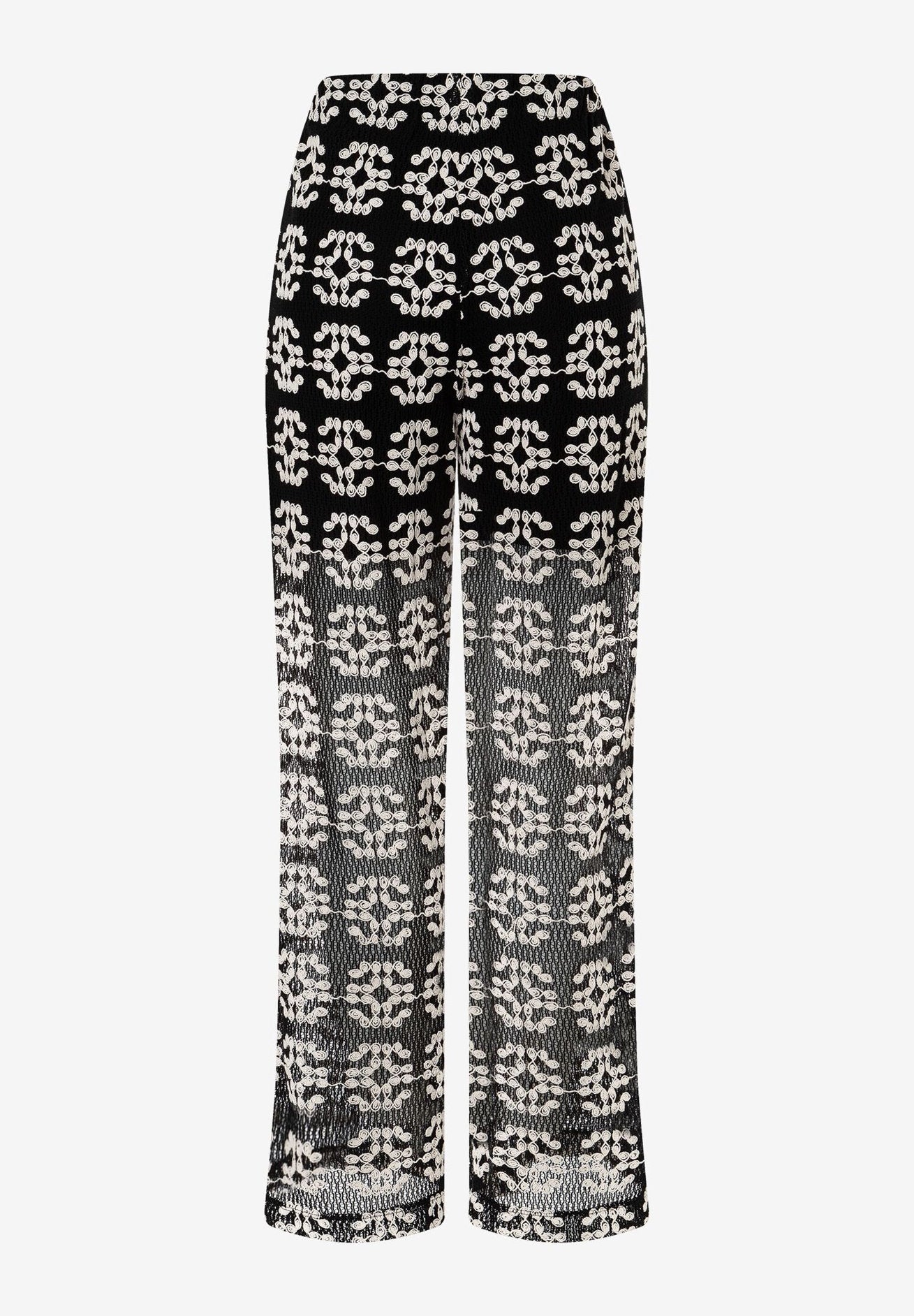 Black &amp; Ecru Lace Trousers_41064062_2790_05