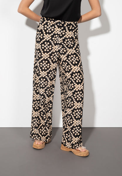 Dot Pattern Print Palazzo Trousers_41074003_3790_02