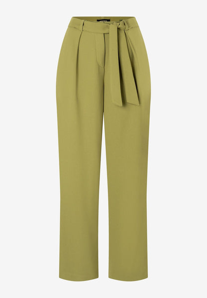 Soft Moss Green Pants With Binding Belt_03