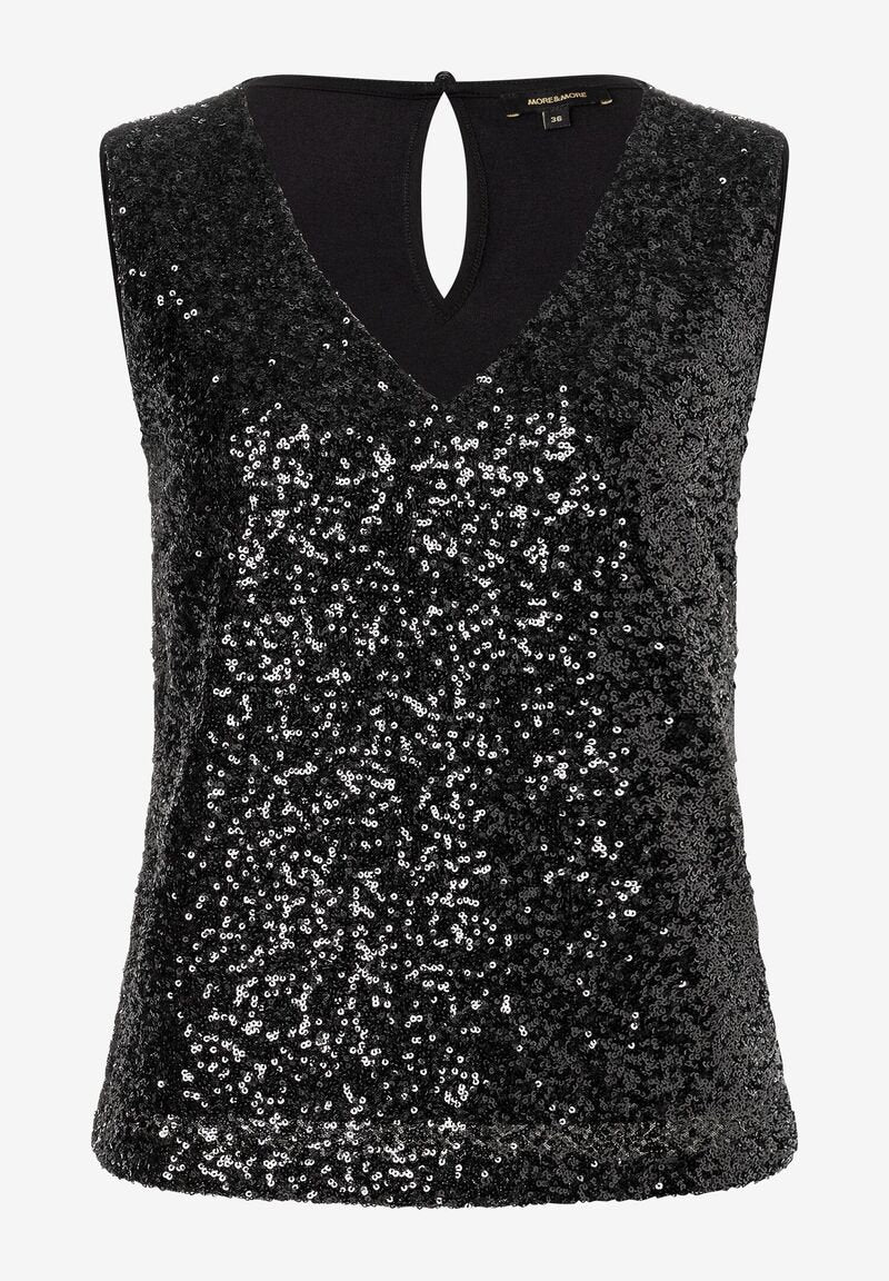 More &amp;  More_Black Sequin Top_41650087_0790_01
