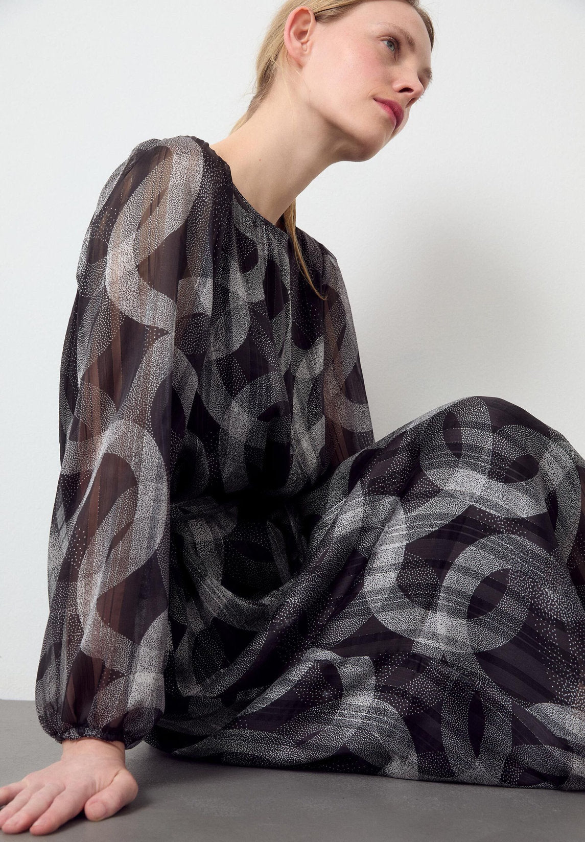 More &amp;  More_Printed Dress with Shine_41653081_2790_01