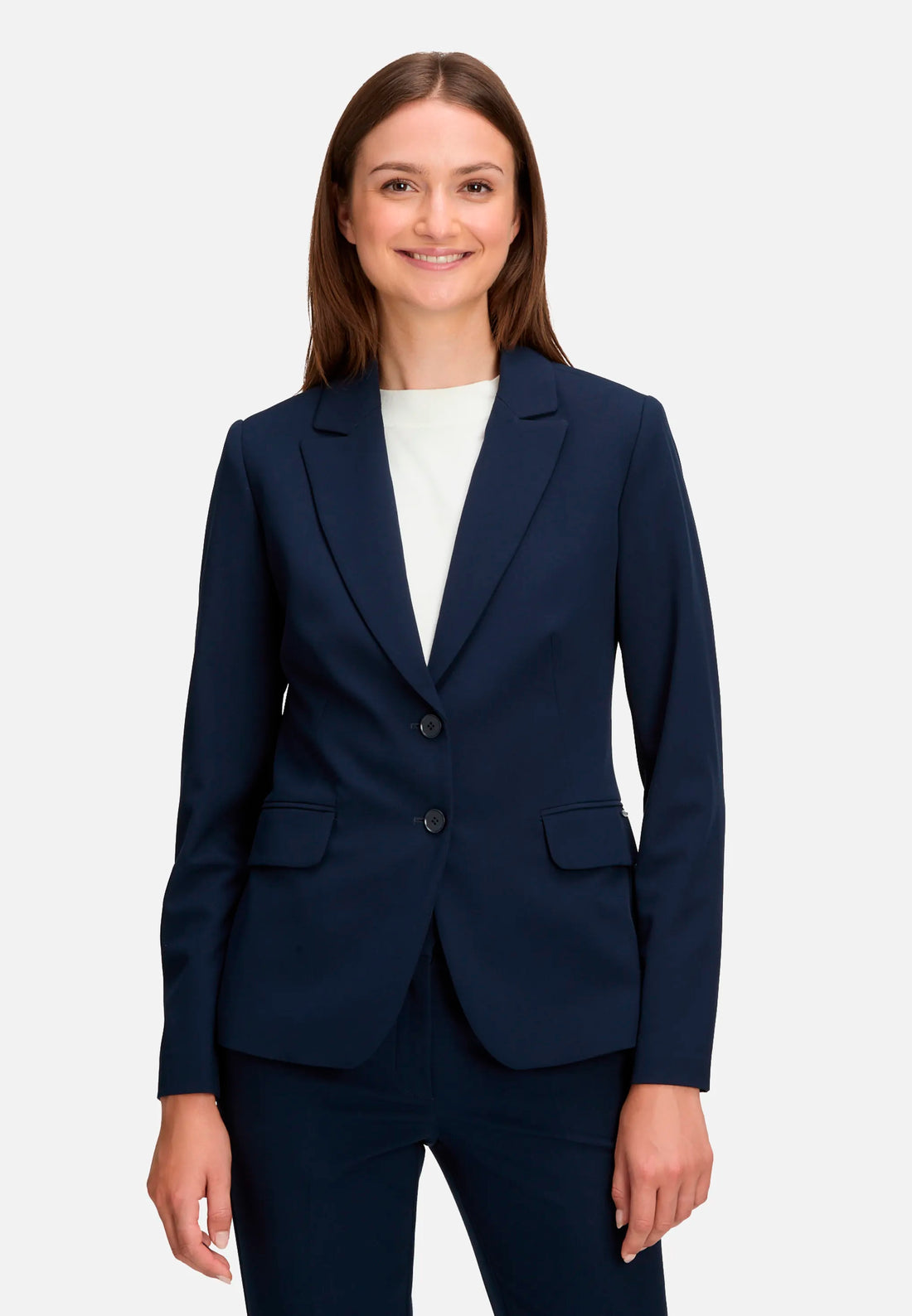 Betty Barclay_Blue_Classic Blazer with Pockets_4178-3747_8543_01