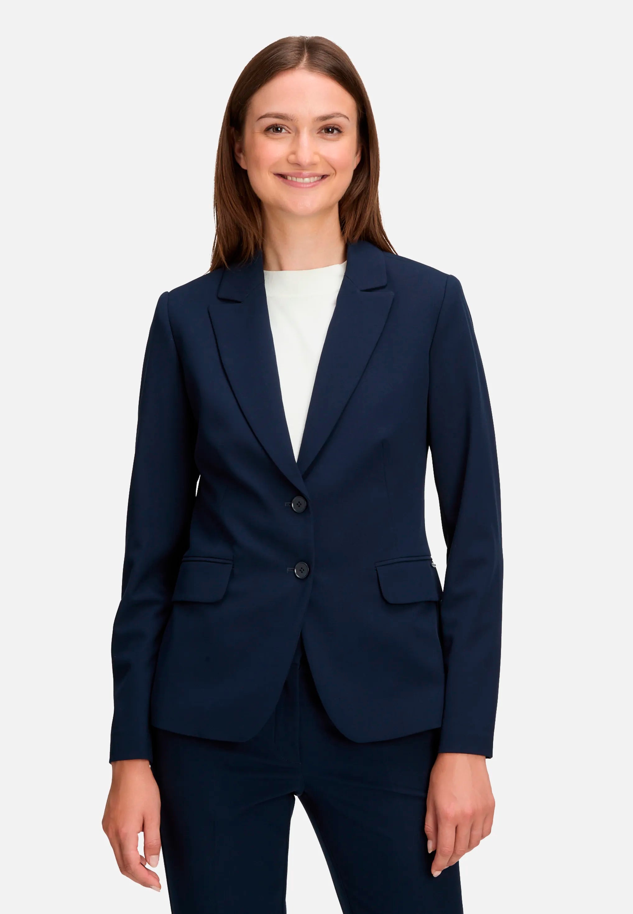 Betty Barclay_Blue_Classic Blazer with Pockets_4178-3747_8543_01
