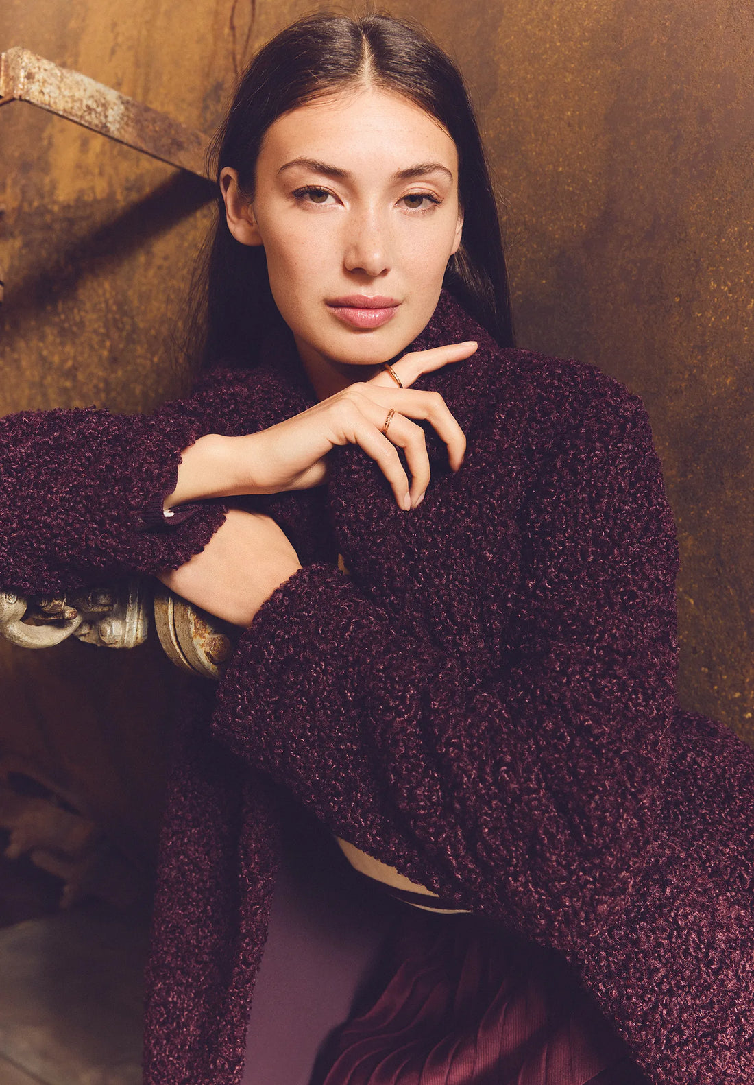 Betty Barclay_Dark Aubergine_Outdoor Jacket with Lapel Collar_4185-3278_4685_01