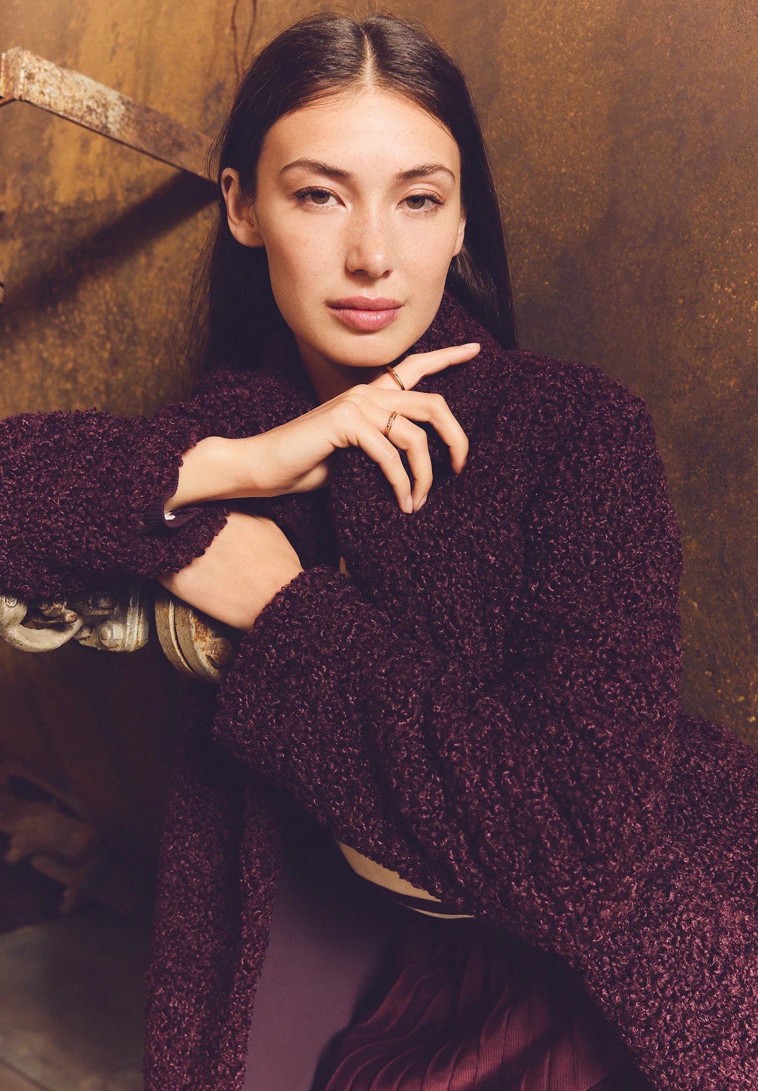 Betty Barclay_Dark Aubergine_Outdoor Jacket with Lapel Collar_4185-3278_4685_01
