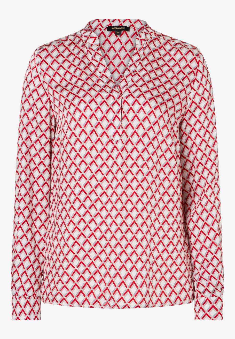 Red / Pink / Ecru Viscose Blouse_02