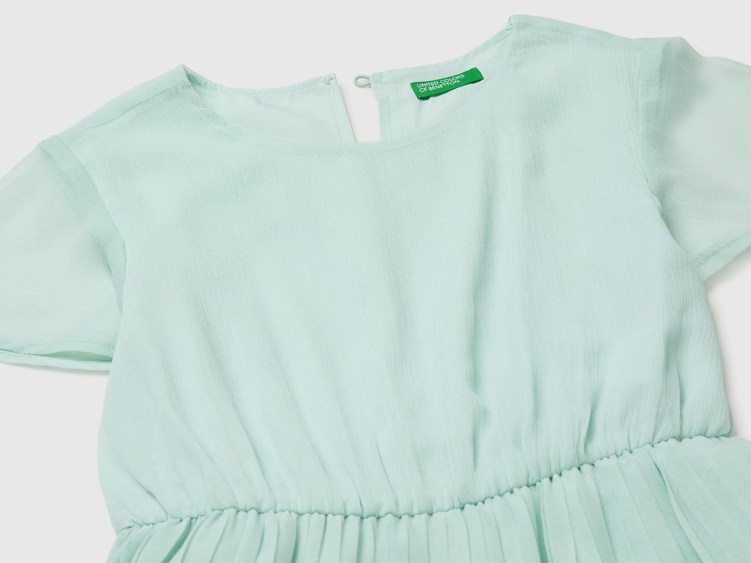 Benetton Aqua Girls Jumpsuit with Pleated Trousers SKU: 41EXCT01C_334 Image 03