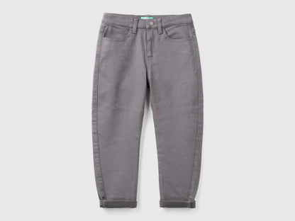 Benetton Dark Gray Boys Carrot Fit Trousers SKU: 41HQCE036_00W Image 01