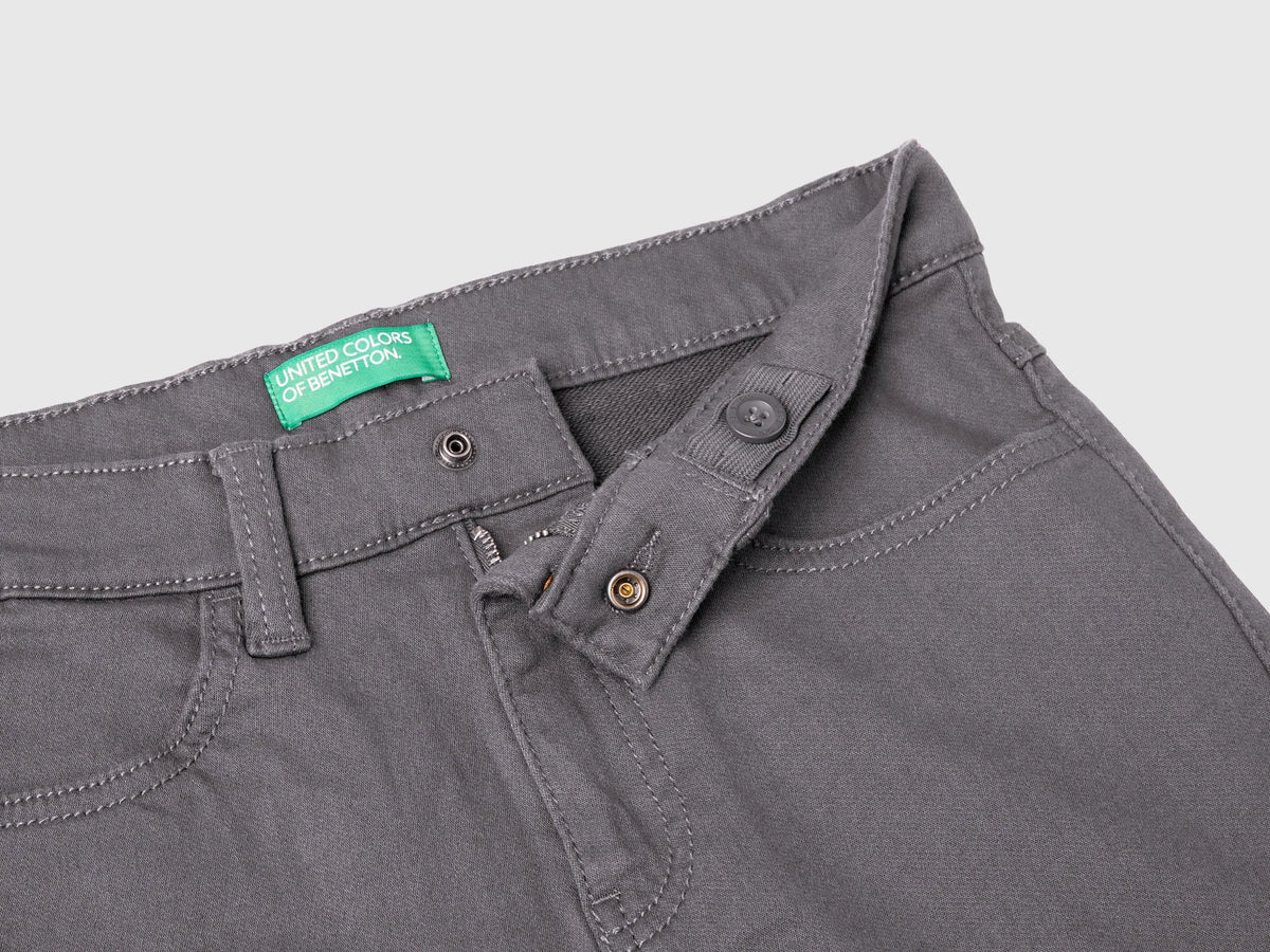 Benetton Dark Gray Boys Carrot Fit Trousers SKU: 41HQCE036_00W Image 03