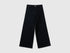 Benetton Black Girls Wide Trousers in Stretch Cotton SKU: 41HQCF03K_100 Image 01