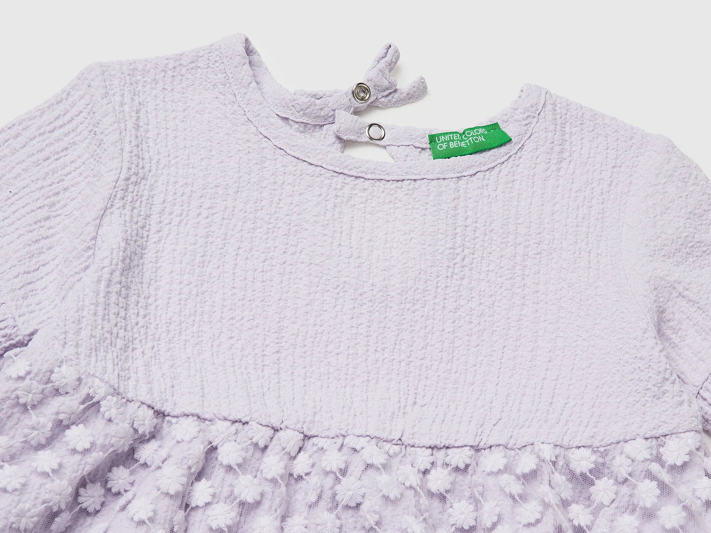 Benetton Pink Girls Dress with Little Flowers SKU: 41PTGV02Q_3G1 Image 03
