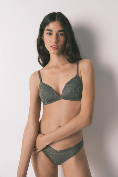 Women Secret_Dark Khaki_Khaki Lace Classic V-Waist Panty_4213729_91_04