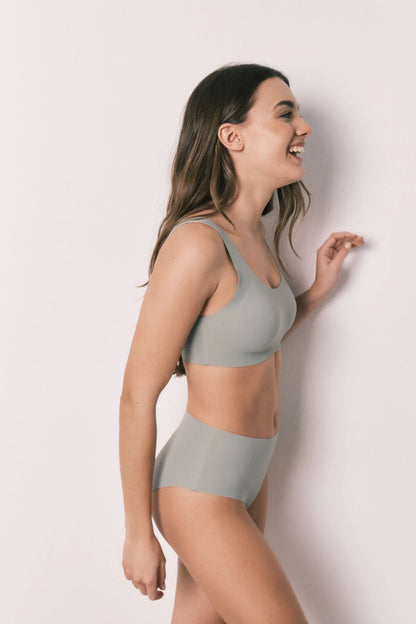 Women Secret Light Khaki Women Khaki Microfibre High-Waisted Clean Cut Panty SKU: 4213776_93 Image 01
