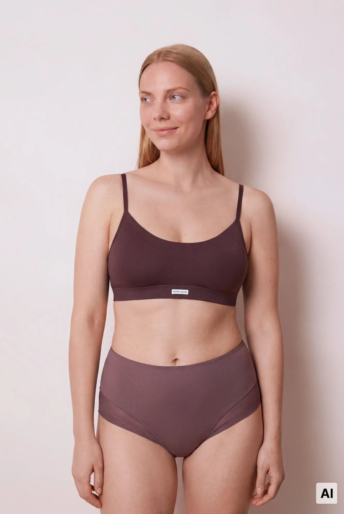 Women Secret Purple/Lilac Women Burgundy Mesh High-Waisted Shaping Panty SKU: 4214192_77 Image 03