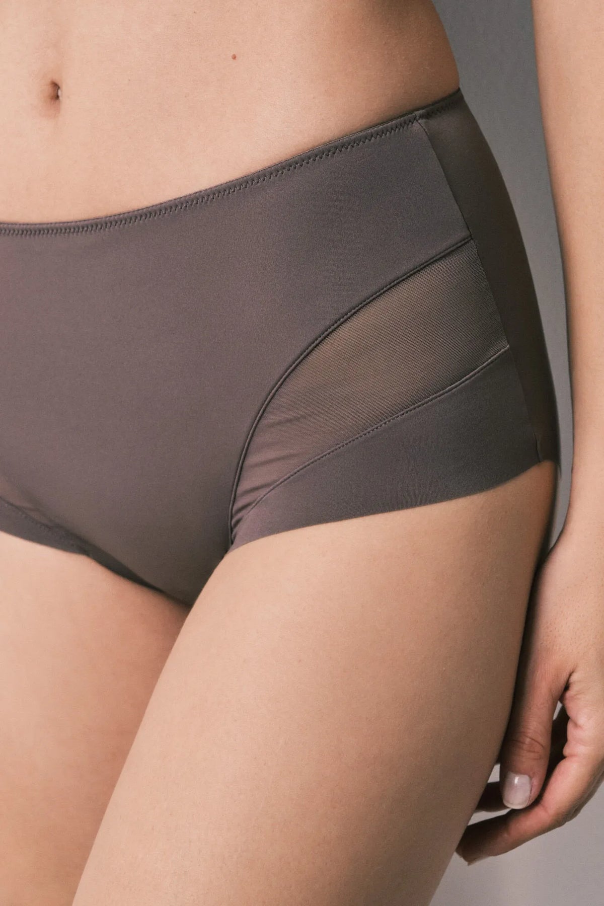 Women Secret Purple/Lilac Women Purple Mesh High-Waisted Shaping Panty SKU: 4214194_77 Image 03