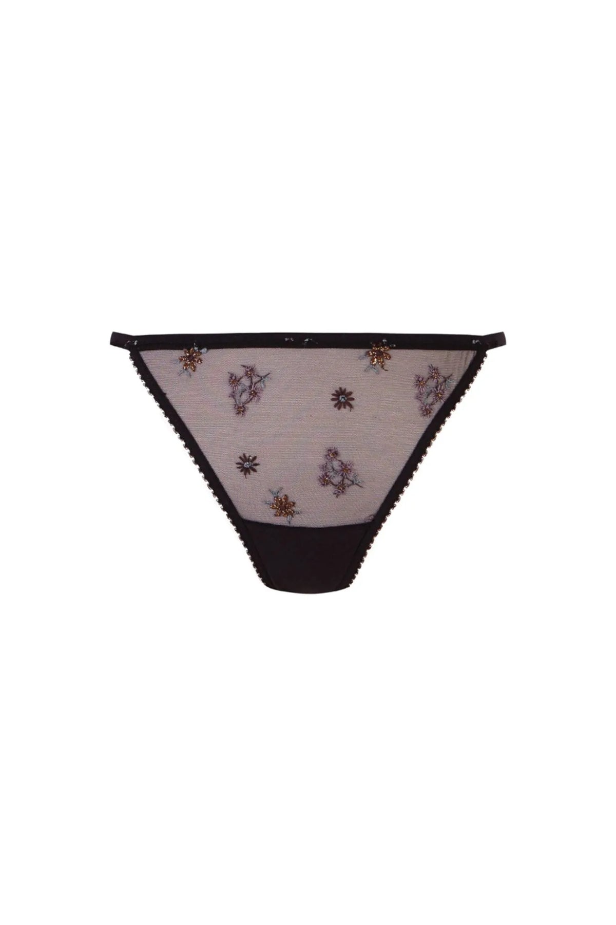 Women Secret Black Women Black Lace Embroidered Floral Thong SKU: 4214276_01 Image 05