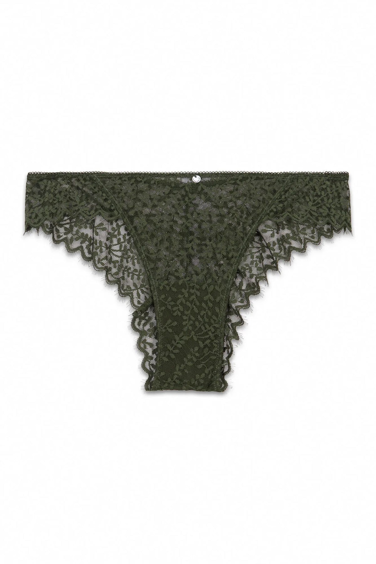 Women Secret Dark Khaki Women Brazilian Wide Leg Panties in Green Lace SKU: 4214291_91 Image 04
